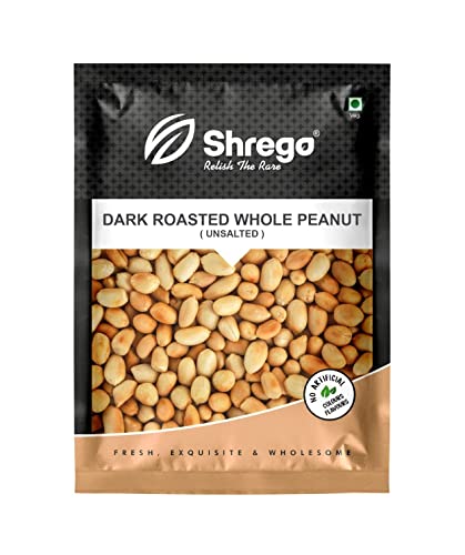 SHREGO Dunkel geröstete ganze Erdnuss ungesalzen 360 g, Snack & Namkeen von Blessfull Healing