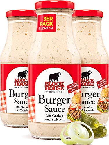 Block House Burger Sauce 3x 240ml für Fleisch oder Burger - in Restaurantqualität von Block House