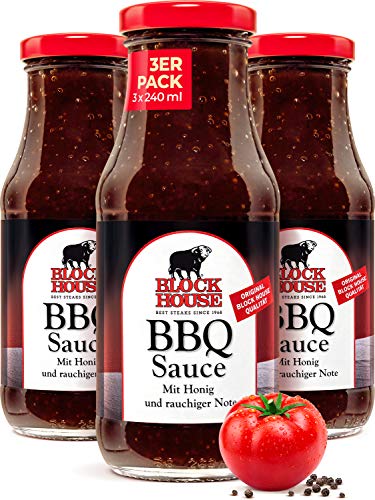 Block House Fine BBQ Sauce 3x 240ml für Fleisch oder Fisch - in Restaurantqualität von Block House