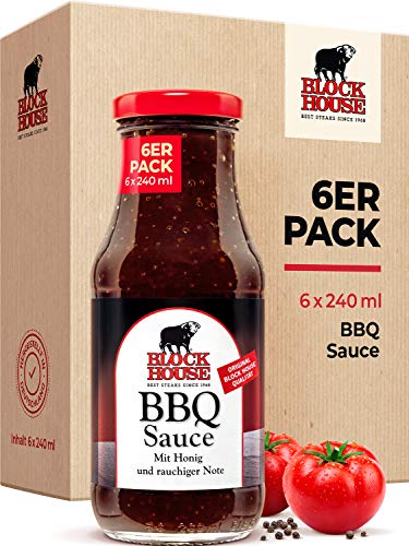 Block House Fine BBQ Sauce 6x 240ml für Fleisch oder Fisch - in Restaurantqualität von Block House