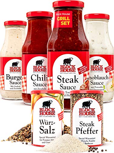 Block House Grillset Gewürze mit Burger Chili Knoblauch & Steak Sauce von Block House