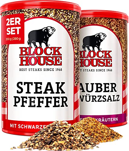 Block House Steak Pfeffer mit schwarzem Pfeffer & Zaubergewürzsalz mit feinen Kräutern von Block House