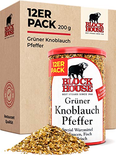 Block House Grüner Knoblauch Pfeffer, Dose 12 x 200 g Gastropack von Block House