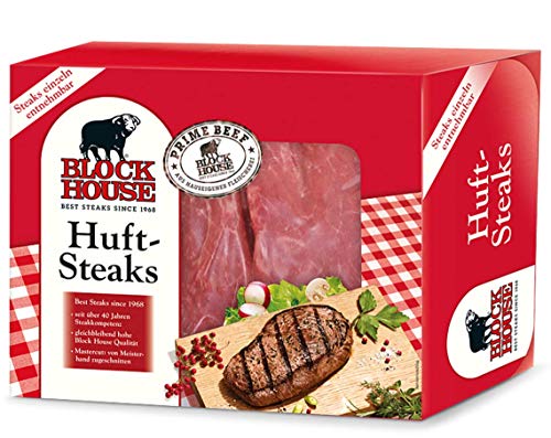 Block House Hüftsteak Frischfleisch ca. 1,2 kg inklusive gekühltem Versand innerhalb von ca. 7 Arbeitstagen (da frisch zugeschnitten) von Block House