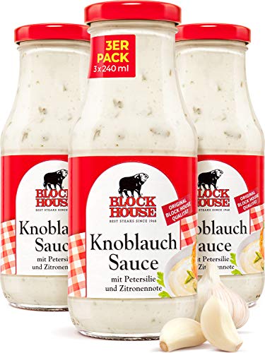 Block House Knoblauch Sauce 3x 240ml - in Restaurantqualität von Block House