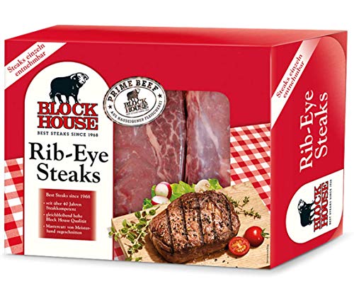Block House Rib-Eye Frischfleisch ca. 1,31 kg inklusive gekühltem Versand innerhalb von ca. 7 Arbeitstagen (da frisch zugeschnitten) von Block House