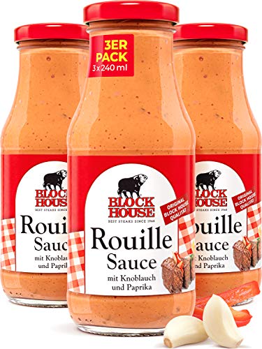 Block House Rouille Sauce 3x 240ml für Fleisch oder Fisch - in Restaurantqualität von Block House