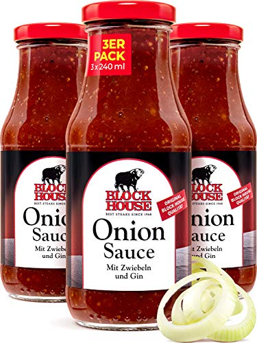 Block House Special Onion Sauce 3x 240ml - in Restaurantqualität von Block House