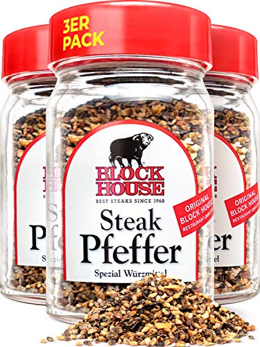 Block House Steak Pfeffer 3x 50g Gewürzmischung im Glas – in Restaurantqualität Block House Steak Pfeffer 3x 50g Gewürzmischung im Glas – in Restaurantqualität von Block House