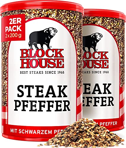 Block House Steak Pfeffer mit schwarzem Pfeffer 2x 200g - Gewürzmischung in Restaurantqualität von Block House