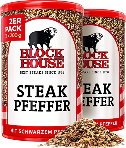 Block House Steak Pfeffer mit schwarzem Pfeffer 2x 200g - Gewürzmischung in Restaurantqualität von Block House