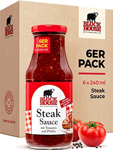Block House Steak Sauce 6x 240ml für Fleisch oder Fisch-Gerichte - in Restaurantqualität Block House Steak Sauce 6x 240ml für Fleisch oder Fisch-Gerichte - in Restaurantqualität von Block House