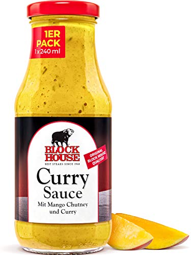 Block House Sweet Mango Curry Sauce 240ml - in Restaurantqualität von Block House