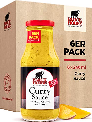 Block House Sweet Mango Curry Sauce 6x 240ml - in Restaurantqualität von Block House