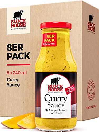 Block House Sweet Mango Curry Sauce 8x 240ml - in Restaurantqualität von Block House