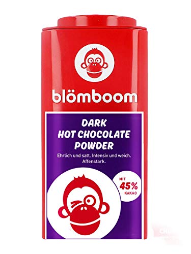 Blömboom Dark Hot Chocolate Powder, Dunkle Trinkschokolade mit 45% Kakao-Anteil, BIO, Dose (200g) von Blömboom
