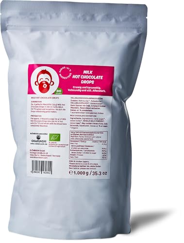 Blömboom - Milk Hot Chocolate Drops Bio (1000 g), Vollmilch Trinkschokolade, heiße Schokolade von Blömboom