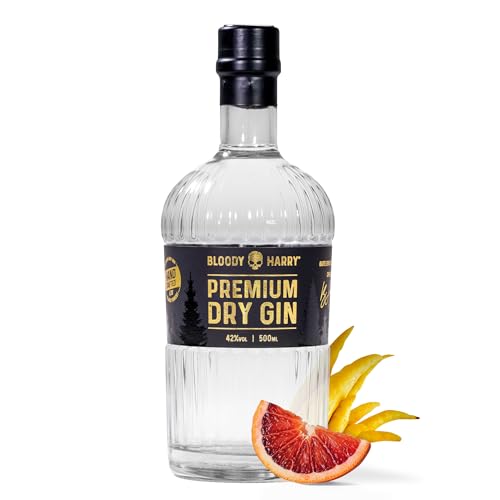 BLOODY HARRY Premium Dry Gin | Für Gin & Tonic Liebhaber | Preisgekrönter Gin | elegante Blutorangen-Note | Ideal für die Hausbar & als Geschenk | 42% vol.| 0,5 Liter von BLOODY HARRY