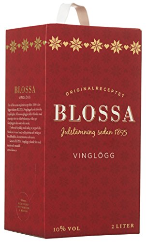 Blossa Vinglögg 2L (10% Vol.) | Nordischer Roter Glühwein | Der Beliebteste Glögg Schwedens mit Winterlich Aromen aus Kardamom und Nelke von Blossa