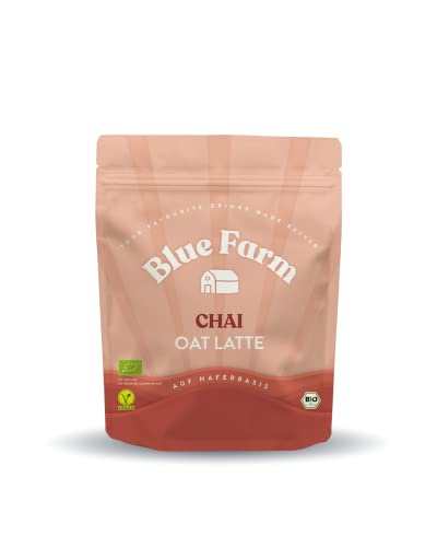 Blue Farm Bio Chai Oat Latte auf Haferbasis ohne Zuckerzusatz | Mit ausgewählte Bio-Gewürzen und dem Vitalpilz Reishi | 100% vegan, laktosefrei & glutenfrei von Bluefarm