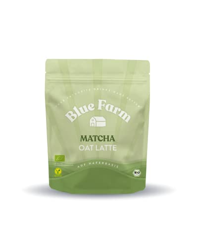 Blue Farm Bio Matcha Oat Latte auf Haferbasis ohne Zuckerzusatz | Mit Bio-Matcha und dem Vitalpilz Lion's Mane | Vegan | Laktosefrei & glutenfrei | 90% weniger Verpackungsmüll von Bluefarm