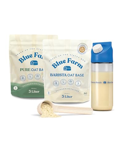 Blue Farm Breakfast Lover Bundle bestehend aus je 3 Liter Pure und Barista Haferdrink zum Selbstmischen, Mixflasche und Dosierlöffel | 100% vegan, laktosefrei & glutenfrei Blue Farm Breakfast Lover Bundle bestehend aus je 3 Liter Pure und Barista Haferdrink zum Selbstmischen, Mixflasche und Dosierlöffel | 100% vegan, laktosefrei & glutenfrei von Bluefarm