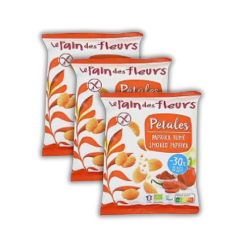 Blumenbrot Petales, gepuffte Chips, aus Getreide und Paprikabasis, 75g (1) von Le Pain des Fleurs