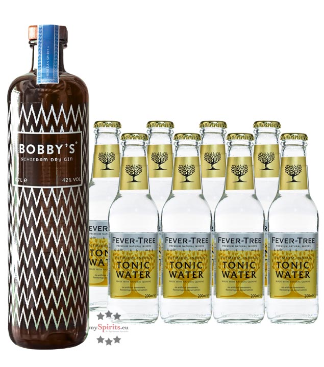 Bobby’s Dry Gin & 8 x Fever-Tree Indian Tonic Water (42 % Vol., 2,3 Liter) von Bobby's Gin