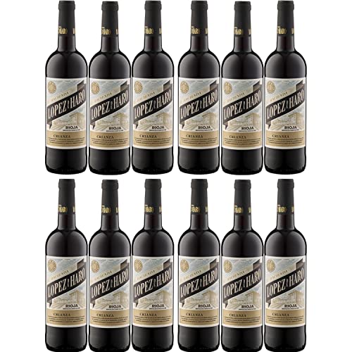 Bodega Classica Hacienda López de Haro Crianza DOCa Cuvee Rotwein Wein trocken Spanien I Visando Paket (12 Flaschen) von Bodega Classica