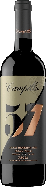 Bodegas Campillo 57 Gran Reserva Jg. 2012-13 limitiert Cuvee aus 80 Proz. Tempranillo, 20 Proz. Graciano im Holzfass gereift Bodegas Campillo 57 Gran Reserva Jg. 2012-13 limitiert Cuvee aus 80 Proz. Tempranillo, 20 Proz. Graciano im Holzfass gereift