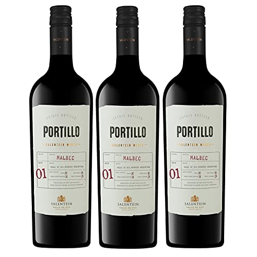 Bodegas Salentein Portillo Malbec Rotwein Wein trocken Argentinien I Versanel Paket (3 Flaschen) von Bodegas El Portillo