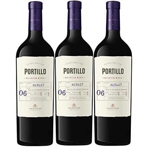 Bodegas Salentein Portillo Merlot Rotwein Wein trocken Argentinien (3 Flaschen) von Bodegas El Portillo