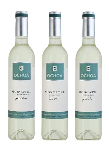 3x 0,5l - 2022er - Bodegas Ochoa - Moscatel - Vendimia Tardia - Navarra D.O.P. - Spanien - Weißwein süß - Dessertwein von Bodegas Ochoa