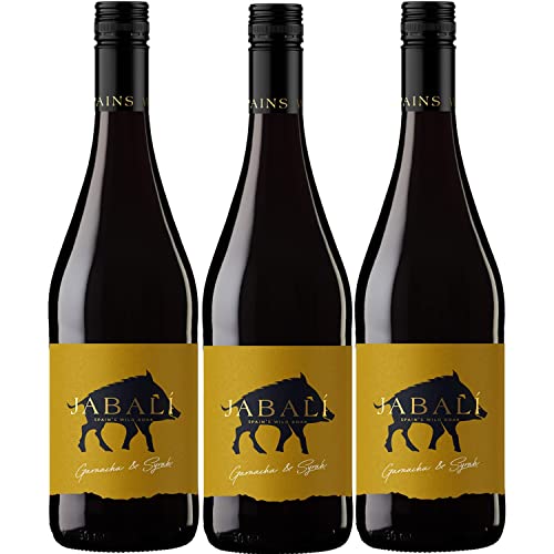 Bodegas Paniza Jabali Garnacha Syrah Rotwein Wein halbtrocken Spanien I Visando Paket (3 Flaschen) von Bodegas Paniza