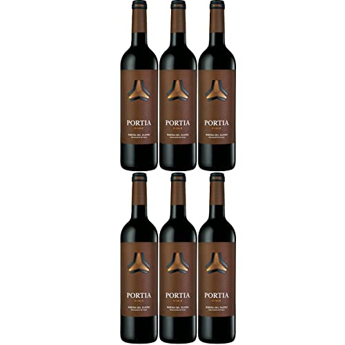 Portia Roble Rotwein Wein trocken Spanien I Visando Paket (6 Flaschen) von Bodegas Portia