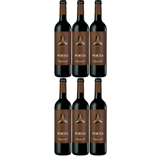 Portia Roble Rotwein Wein trocken Spanien I Visando Paket (6 Flaschen) von Bodegas Portia