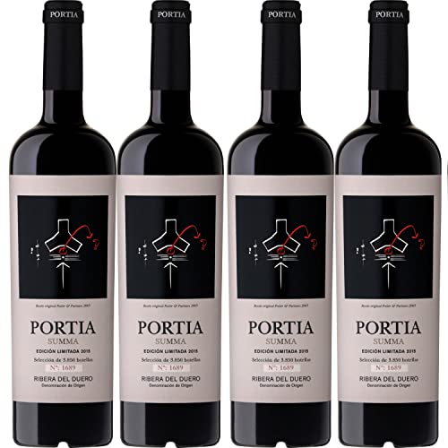 Portia Summa Rotwein Wein trocken Spanien I Visando Paket (4 Flaschen) von Bodegas Portia