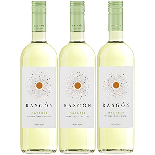 Rasgon Macabeo Weißwein Wein halbtrocken Spanien (3 Flaschen) von Bodegas Rasgon