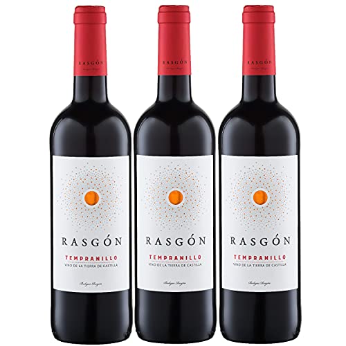 Rasgon Tempranillo Rotwein Wein halbtrocken Spanien (3 Flaschen) von Bodegas Rasgon