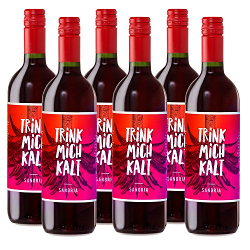 Sangria aus Spanien | TRINK MICH KALT | Das fruchtig-süße Kult-Getränk für den Sommer | Weinpaket Spar-Set mit 6 Flaschen von jamon.de