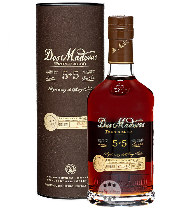 Dos Maderas 5 + 5 PX Triple Aged Caribbean Spirit (40 % Vol., 0,7 Liter) von Bodegas Williams & Humbert