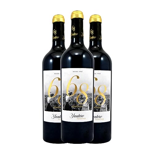 Yuntero 68 Vendimias Tempranillo La Mancha Reserve 75 cl Rotwein (Schachtel mit 3 Flaschen von 75 cl) von Bodegas Yuntero