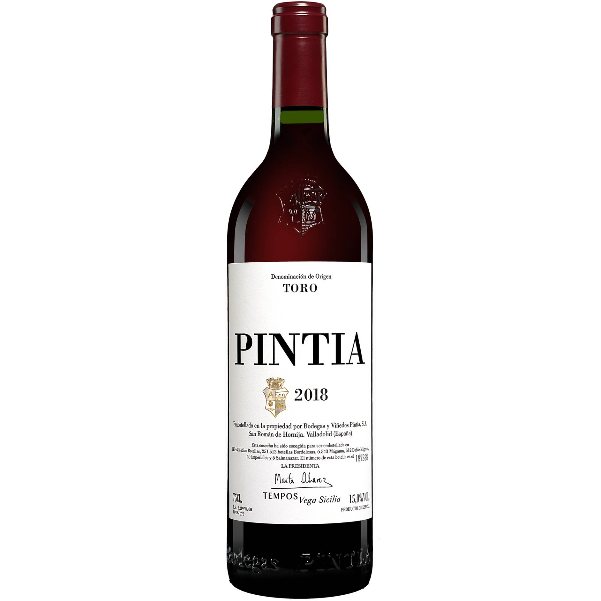 Pintia 2018  0.75L 15% Vol. Rotwein Trocken aus Spanien von Bodegas y Viñedos Pintia