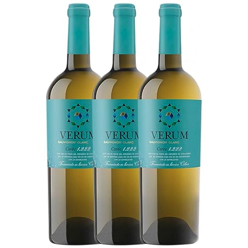 Verum Cuvée 1222 Sauvignon Weiß Vino de la Tierra de Castilla Alterung 75 cl (Schachtel mit 3 Flaschen von 75 cl) von Bodegas y Viñedos Verum