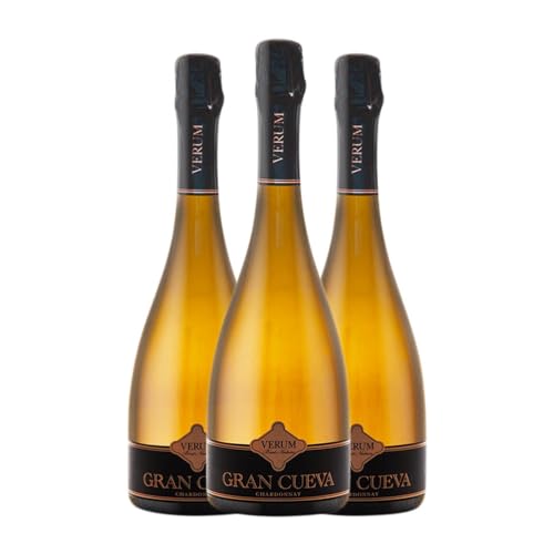 Verum Gran Cueva Chardonnay Brut Natur La Mancha 75 cl (Schachtel mit 3 Flaschen von 75 cl) von Bodegas y Viñedos Verum