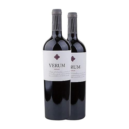 Verum Vendimia Seleccionada Merlot Vino de la Tierra de Castilla Alterung 75 cl (Schachtel mit 2 Flaschen von 75 cl) von Bodegas y Viñedos Verum