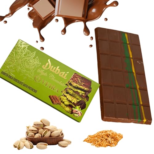 100g Dubai Schokolade mit Pistazien & Kunafeh | Premium Pistazien Schokolade | Handgefertigte Kadayif Schokolade | Exklusive Geschenkidee, Dubai chocolate,Dubai choco (100 Gramm Dubai Schokolade) von Bodesa Valore