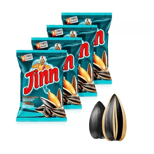 4 × 300g Jinn Sonnenblumenkerne mit Schale, geröstet, leicht gesalzen | Perfekt für Snacks und Pausen | Ohne Zusatzstoffe, Natürlich | 100% Frisch und Knusprig (4 Stück, Gesalzen) von Bodesa Valore