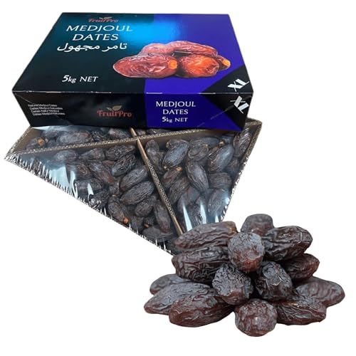 Premium Qualität Medjoul Datteln 5Kg Jumbo Xl Datteln | 100% Natürlich, Ohne Zuckerzusatz, Gesunder Snack, Energiequelle (5 Kg Medjoul Datteln) von Bodesa Valore
