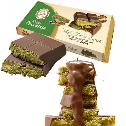 185 g Dubai Schokolade im Premium-Paket | Pistaziencreme Dubai Schokolade Pistazien | Handmade Dubai Schokolade kaufen | Die Dubai Schokolade (185 g Dubai Schokolade) von Bodesa Valore